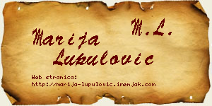 Marija Lupulović vizit kartica